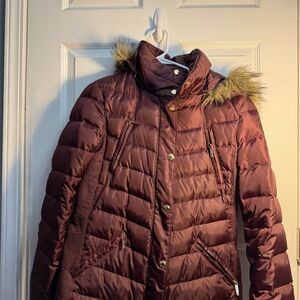 Michael Kors Quilted Down Waterfowl Parka Women’s Size Medium Burgundy